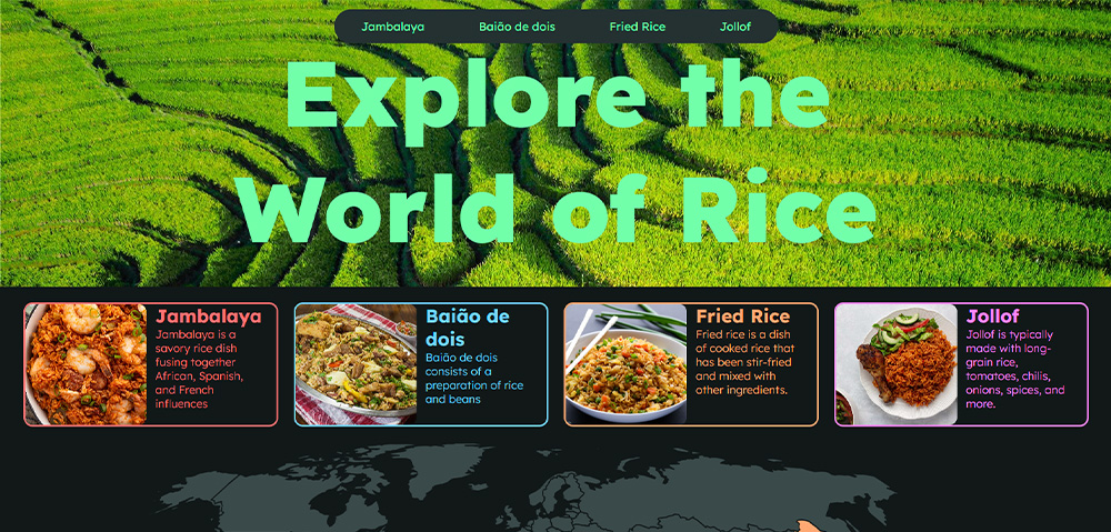 World of rice site preview.